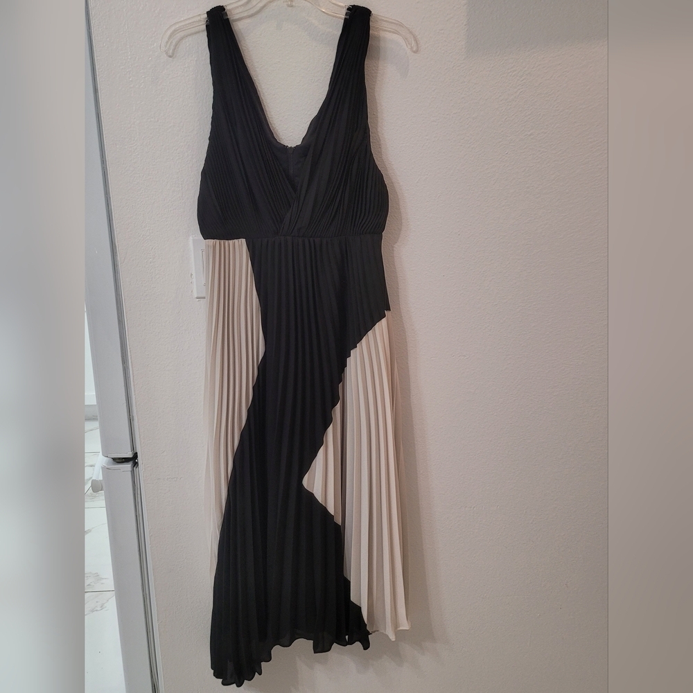 Sam Edelman Black and Off White Asymmetrical Dress